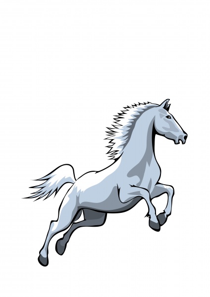 Foto De Stock Vector Cavalo Pulando, Royalty-Free