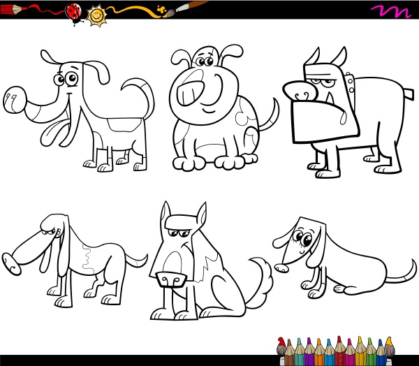 Desenhos animados kawaii cachorro página para colorir imagem vetorial de  izakowski© 27993369