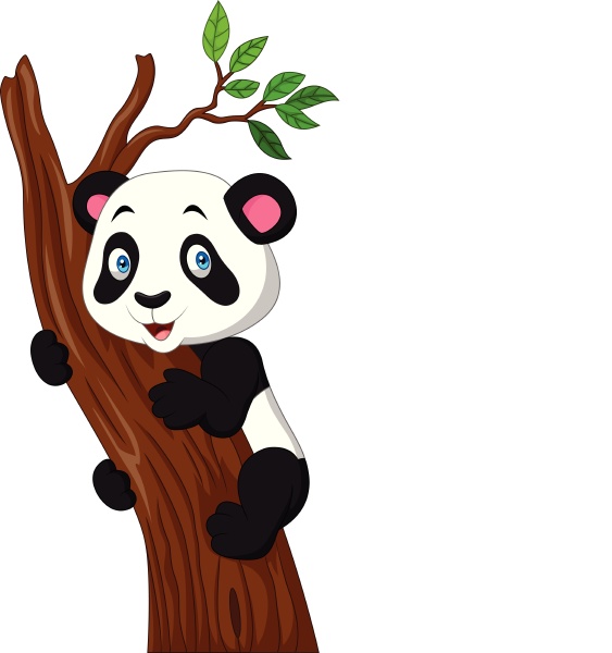 panda bonito dos desenhos animados em uma ilustração da árvore 678832 Vetor  no Vecteezy