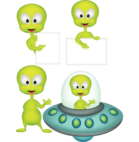 Desenho animado alienígena verde bonito - Stockphoto #27720712