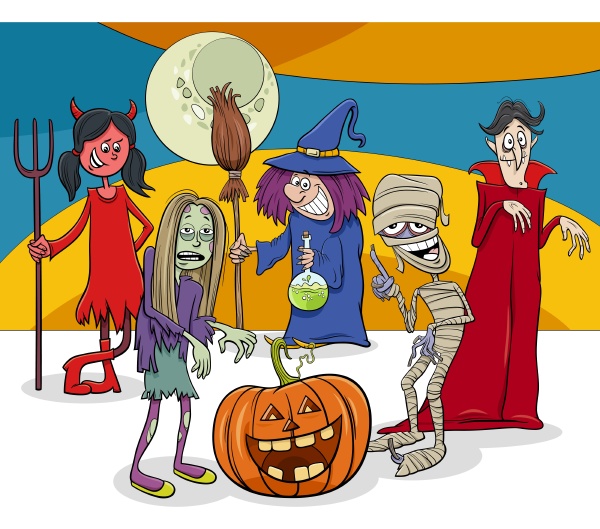 Halloween desenho animado desenho animado personagens - Fotos de arquivo  #28943179