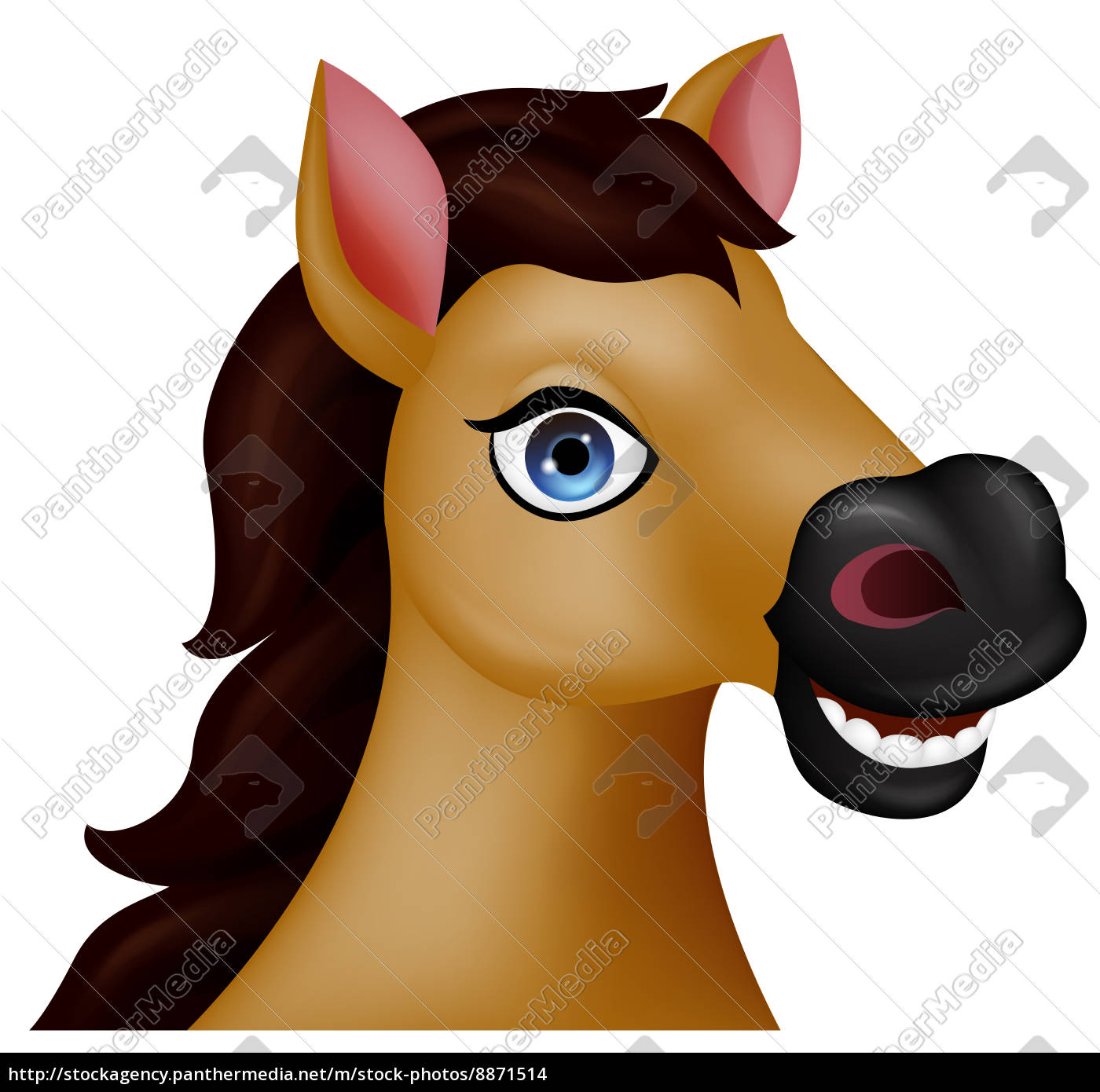 Baixe Cabeça de Cavalo de Desenho Animado Fofa e Brincalhona PNG - Creative  Fabrica