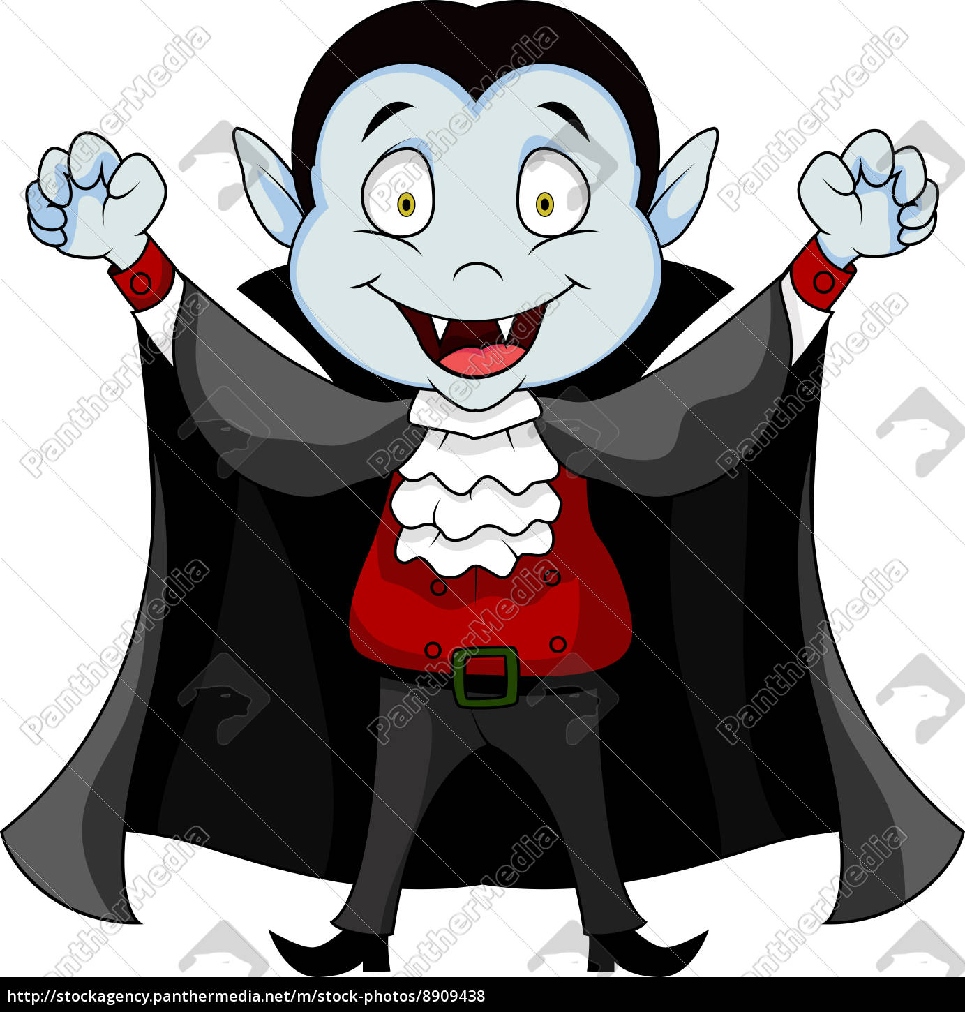 Vampiro feliz dos desenhos animados, Vetor Premium