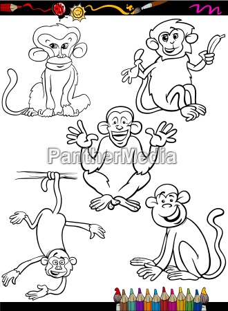 Desenho de macacos grátis para descarregar e colorir - Macacos