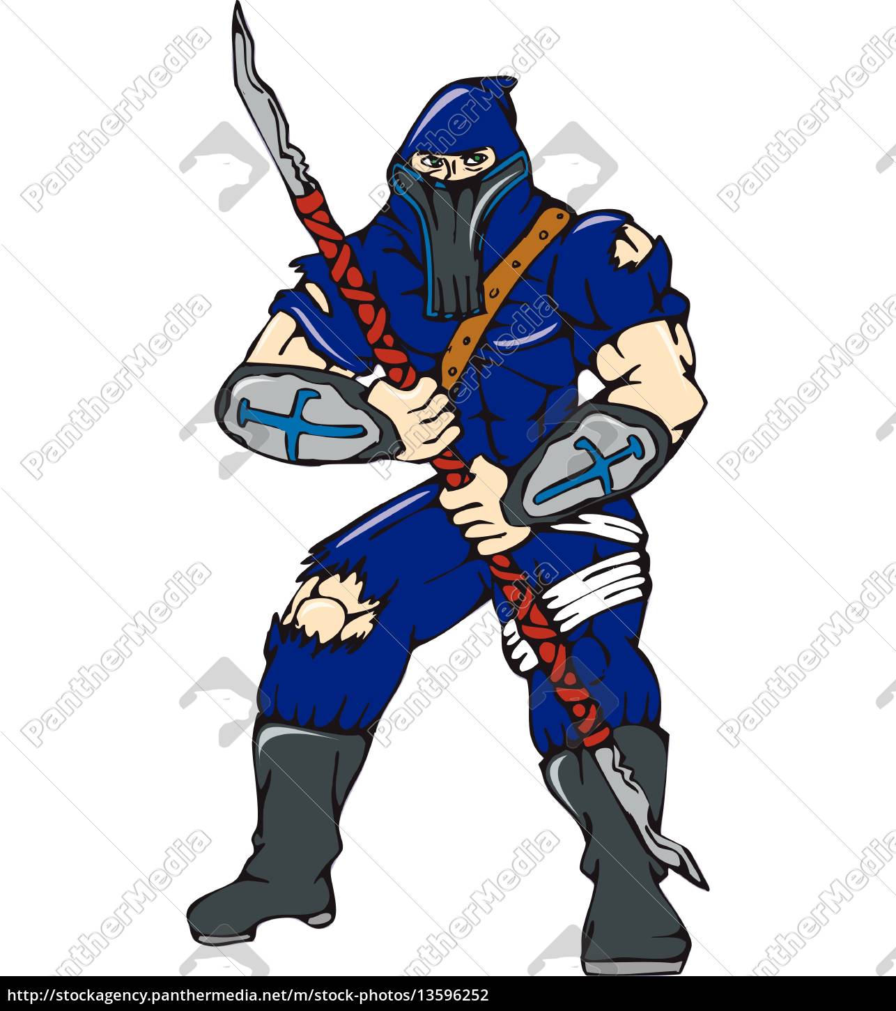 Estilo De Desenho Animado Ninja Warrior Ilustração do Vetor - Ilustração de  isolado, projeto: 176363258