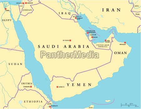 mapa político da península arábica Fotos de arquivo Banco de Imagens Panthermedia