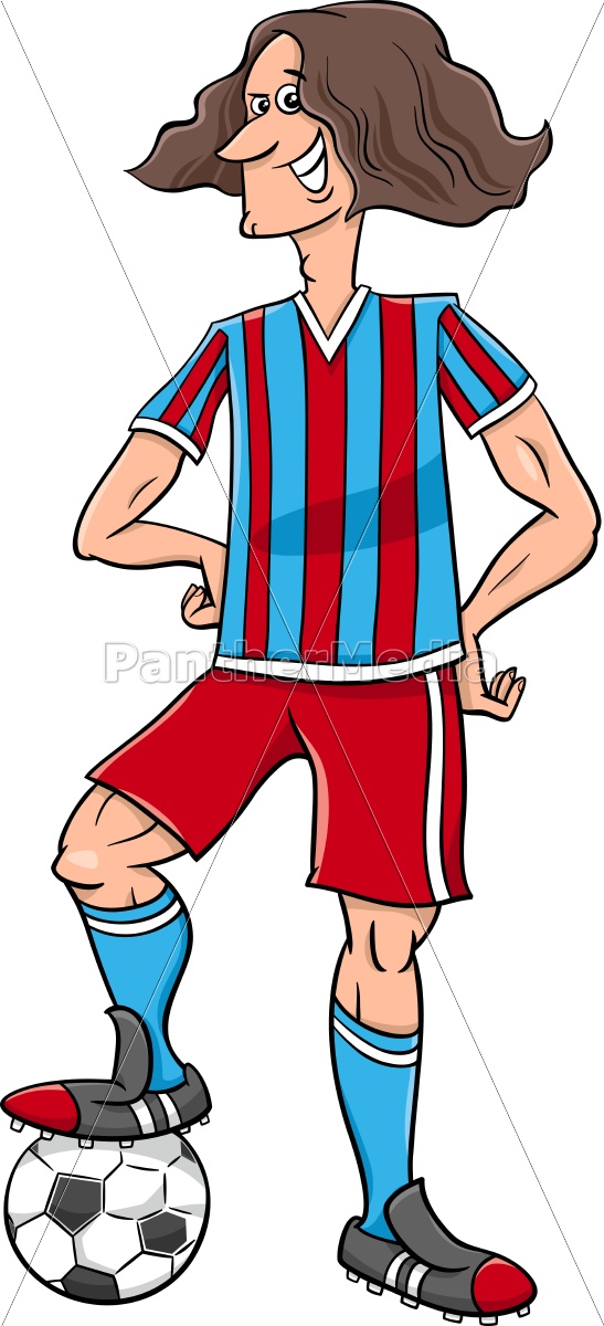 Desenho de desenho animado de um jogador de futebol