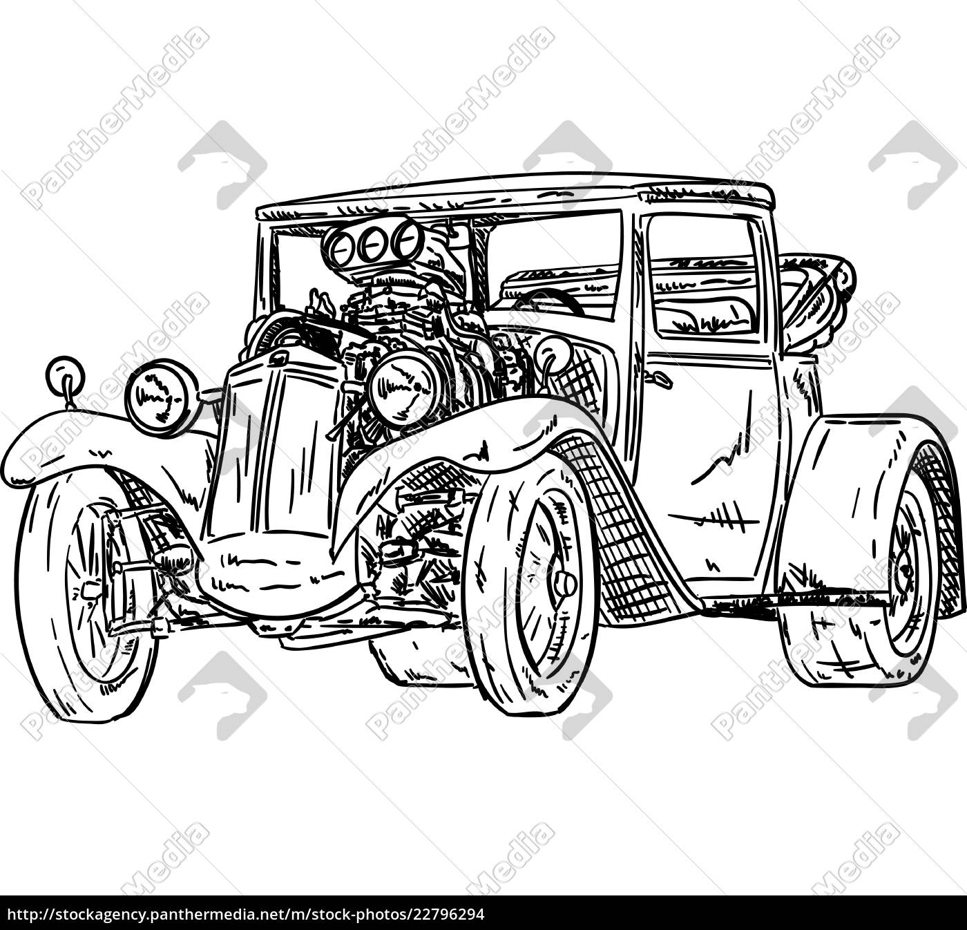 Coloring page - Carro do vintage