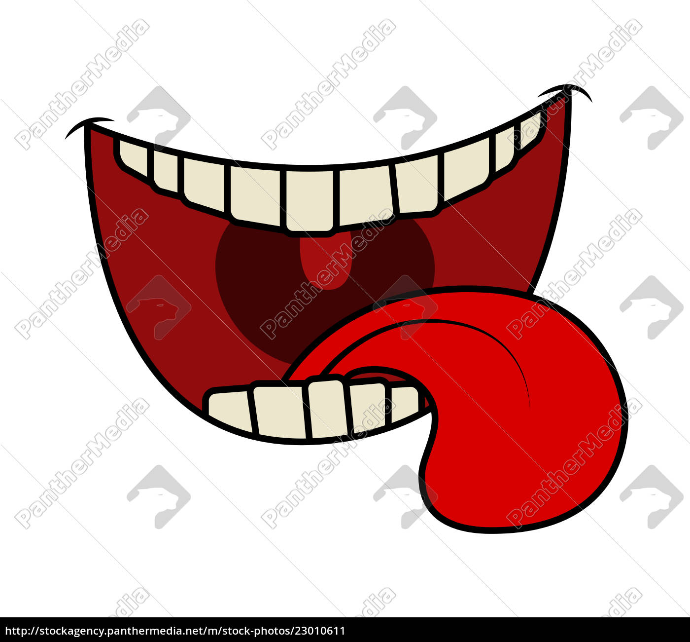 Desenho animado conjunto de sorriso boca lábios com - Stockphoto #23011359