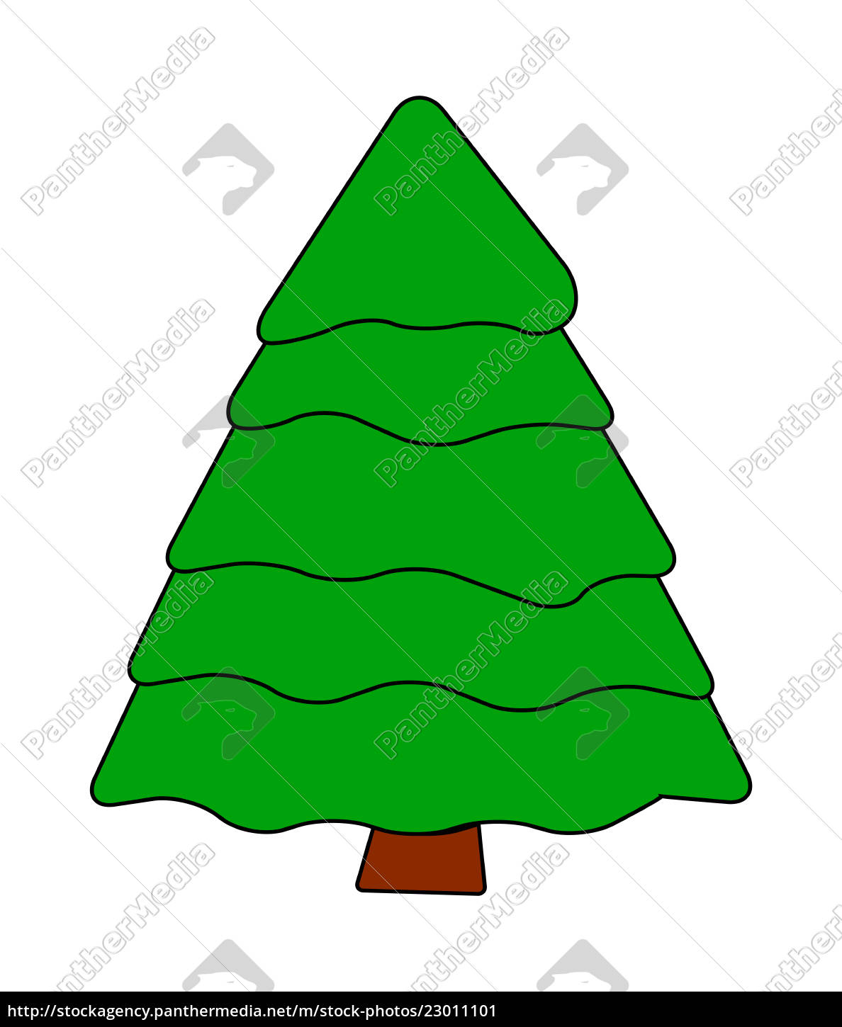 Desenhos Animados Da árvore De Natal. Ilustração Stock