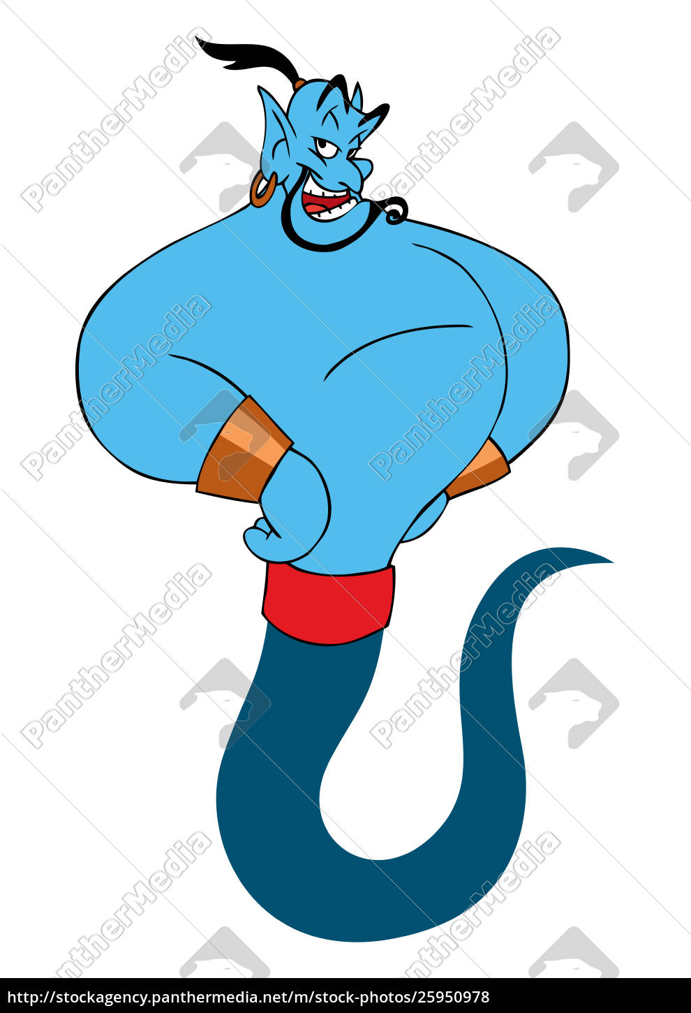 o gênio aladdin desejo ilustração de cor azul - Rights-managed imagem  #25950978