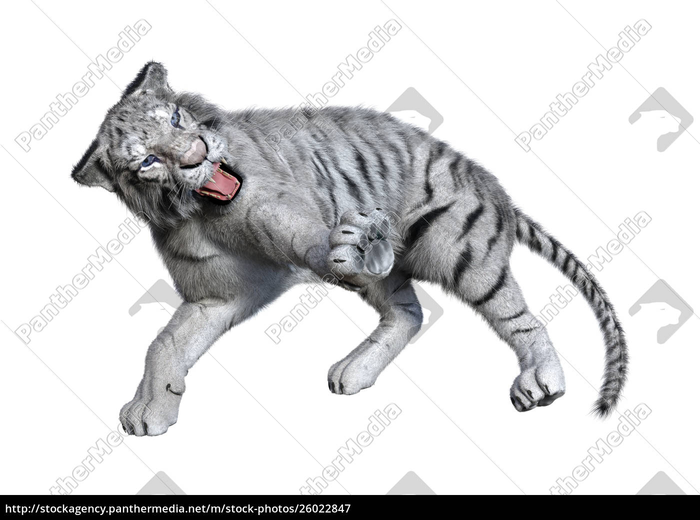 Foto de tigre branco renderizada em 3d