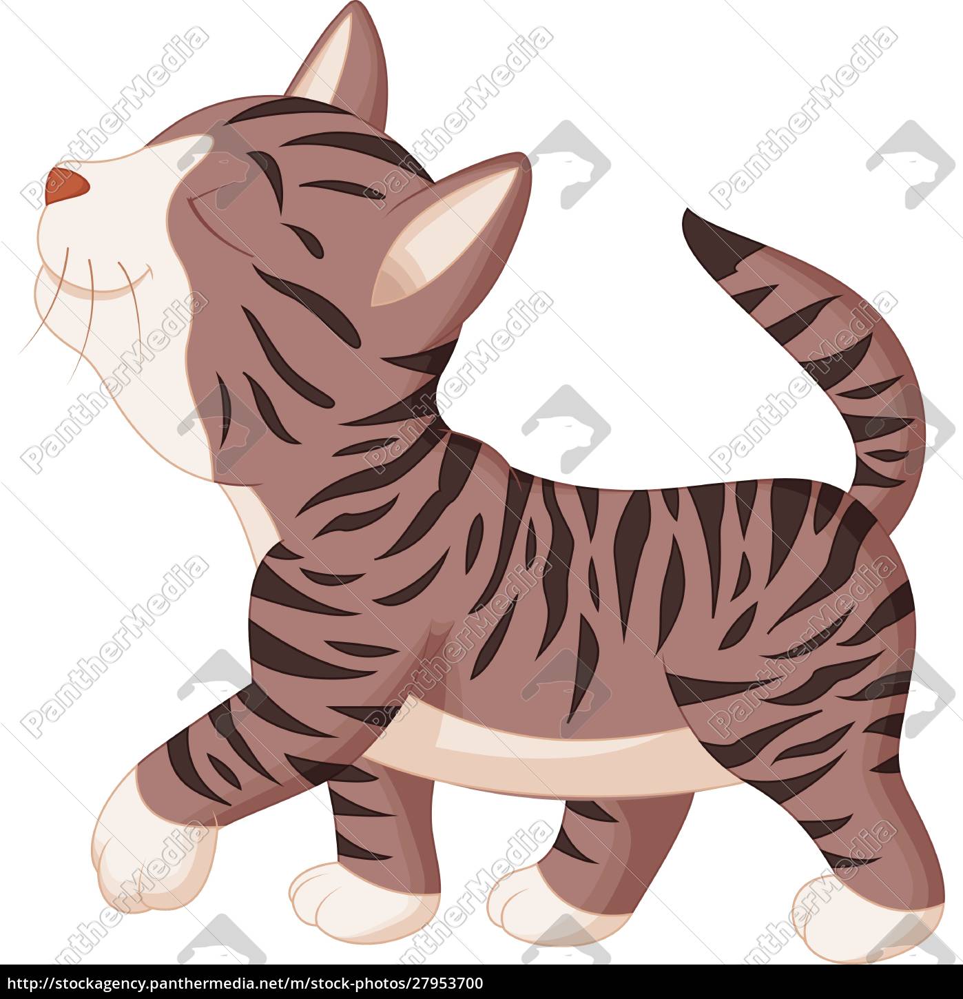 ilustração de desenho animado grupo gatos feliz - Stockphoto