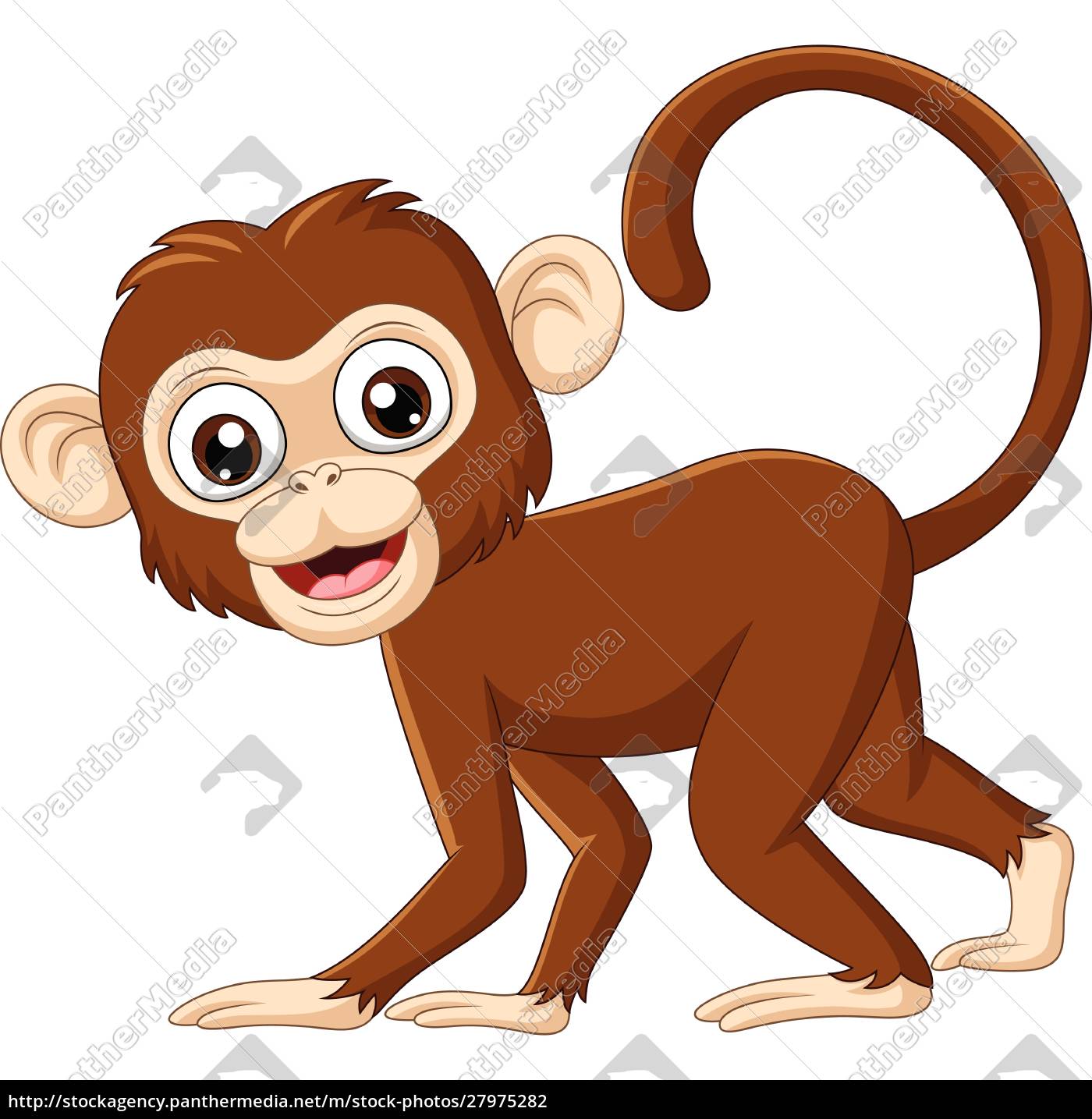 Desenho Animado De Um Macaco-bebê Branco Ilustração do Vetor