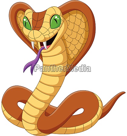 Pequena Ilustração Animal De Desenho Animado De Cobra-rei