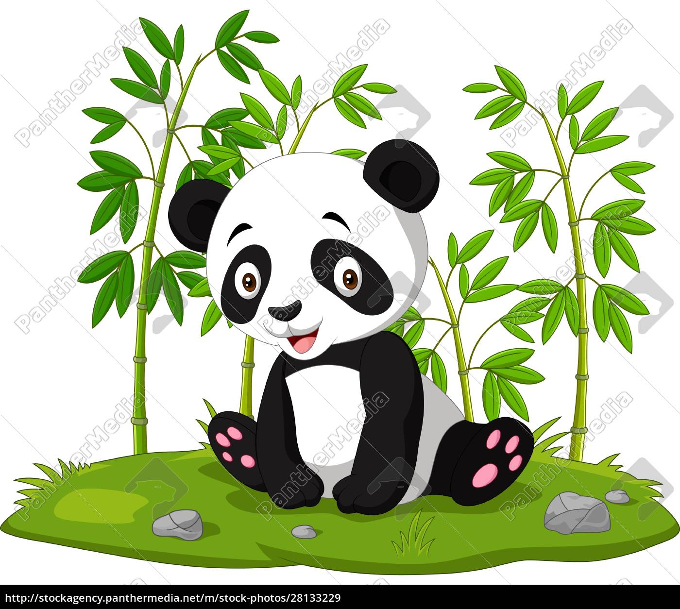 Vetores de Panda Bonito Dos Desenhos Animados Na Floresta De Bambu e mais  imagens de Grande - iStock