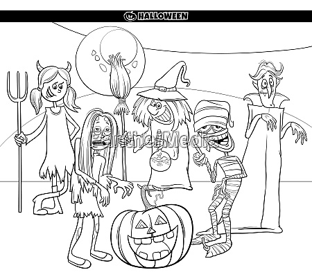 Halloween desenho animado desenho animado personagens - Fotos de arquivo  #28943179