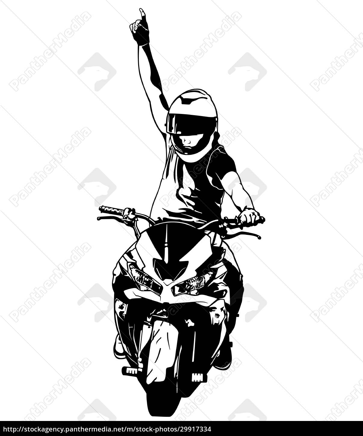 Desenho Preto E Branco De Uma Moto Imagem de Stock - Imagem de